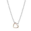 Collana in argento e moschettone a forma di cuore in oro rosa
