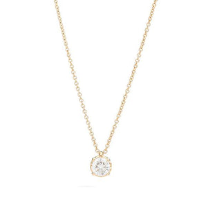 Anniversary , girocollo punto luce in oro giallo 18 Kt e diamante taglio brillante Ct. 0,26