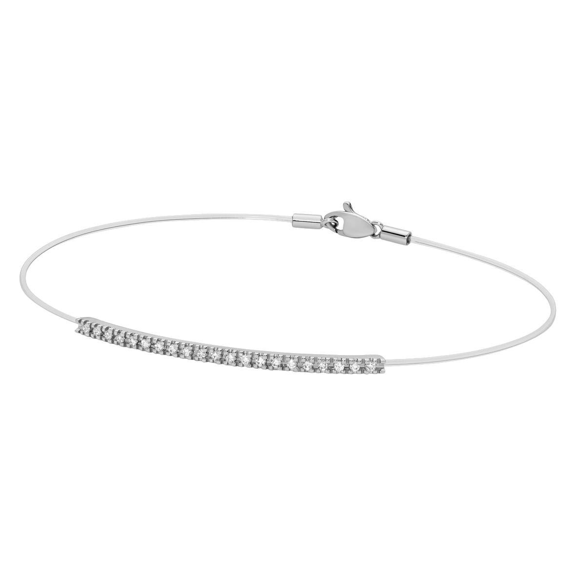 Bracciale Nylon oro bianco e diamanti linea Volée