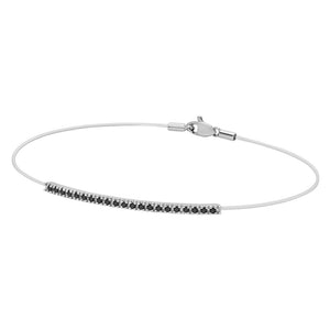 Bracciale Nylon oro bianco e diamanti neri linea Volée di Paddle gioielli