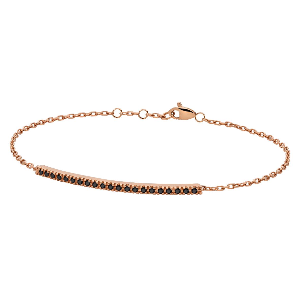 Bracciale in oro rosa e diamanti neri linea Backspin di Paddle gioielli