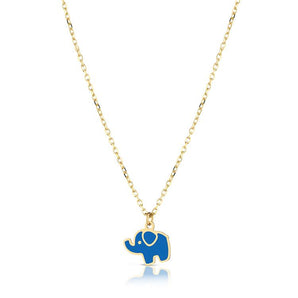 Collana in oro giallo con elefante smaltato