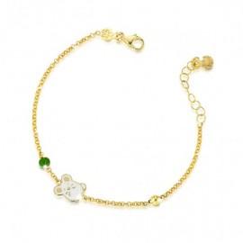 Bracciale toy in oro giallo con topo e sfera con smalto