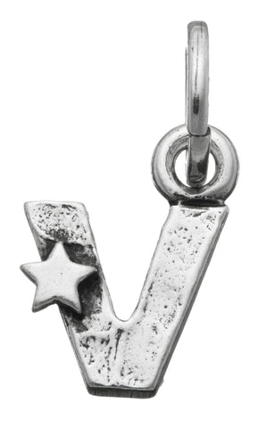 Charm Giovanni Raspini lettera V con stelle