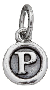 Charm Giovanni Raspini lettera a bottone "P"