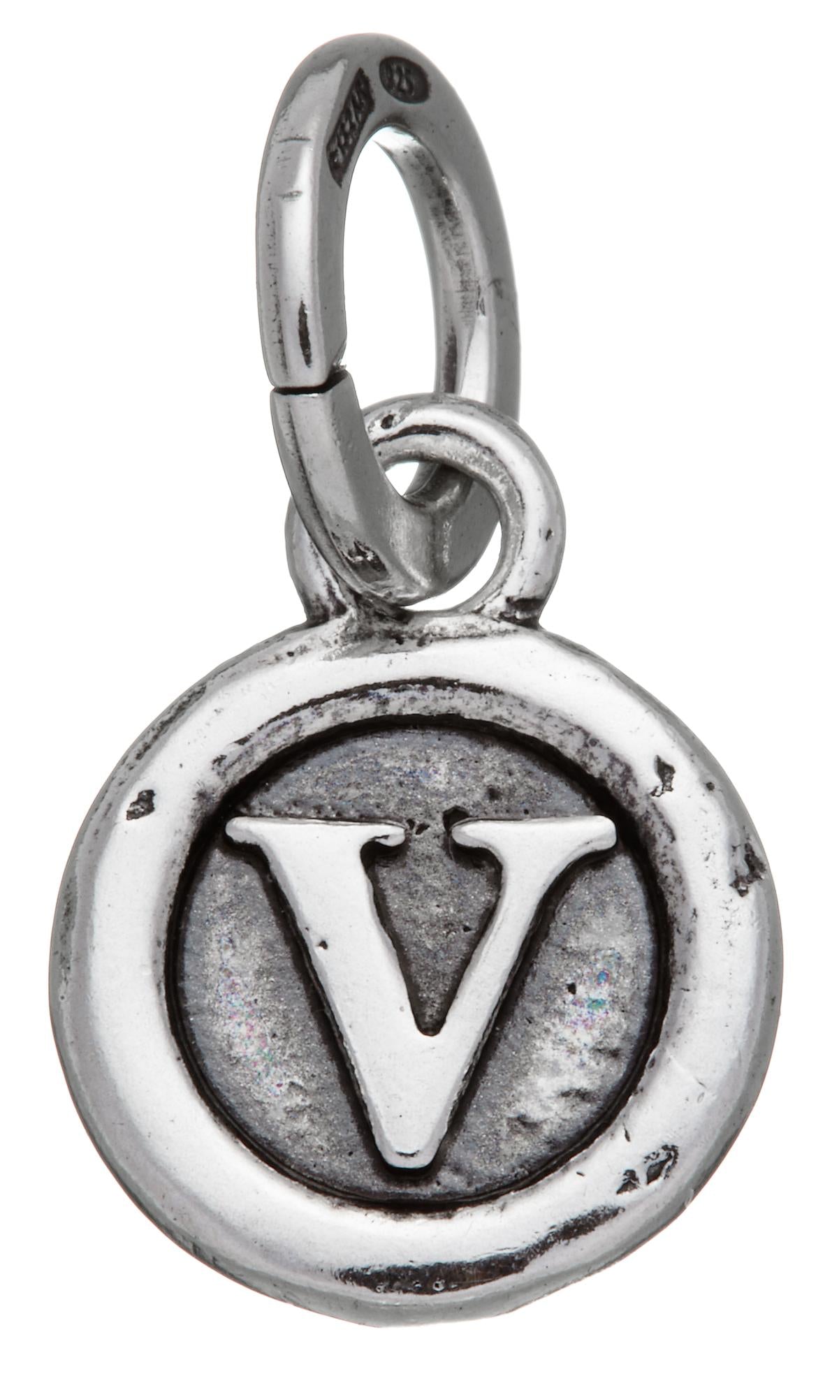 Charm lettera bottone  ''V''