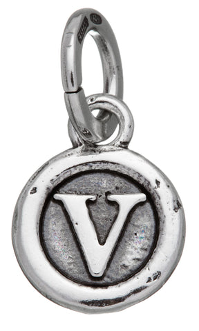 Charm lettera bottone  ''V''