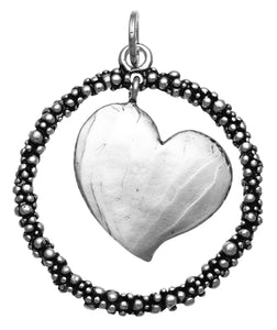 Charm cuore grande perlage