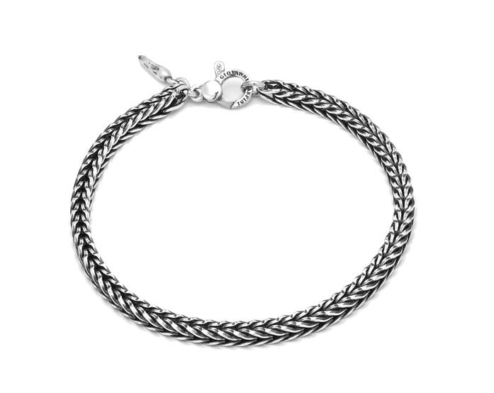 Bracciale Raspini in argento da uomo  treccia quadra