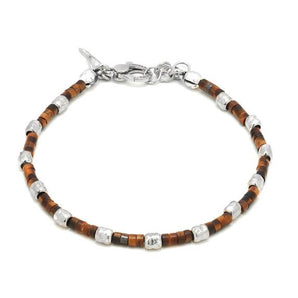 Bracciale Raspini in argento da uomo Tango occhio di tigre