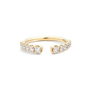 Anello Recarlo veretta aperta a scalare, oro giallo 18 kt e diamanti naturali taglio brillante Ct. 0,58