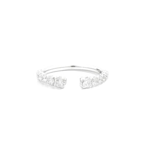 Anello Recarlo veretta aperta a scalare, oro bianco 18 kt e diamanti naturali taglio brillante Ct. 0,67