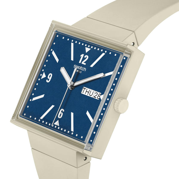 Orologio Swatch quadrato what if beige