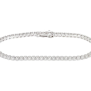 Bracciale tennis in oro bianco 18 kt e diamanti taglio brillante Ct.1,60