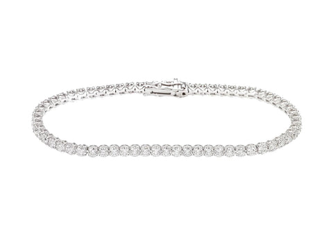 Bracciale tennis in oro bianco 18 kt e diamanti taglio brillante Ct.1,60