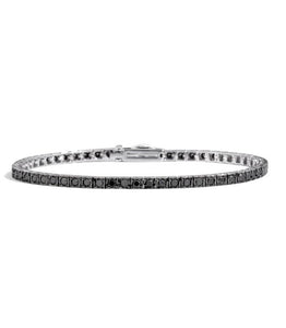 Bracciale tennis Recarlo in oro bianco con diamanti neri Ct. 1,88